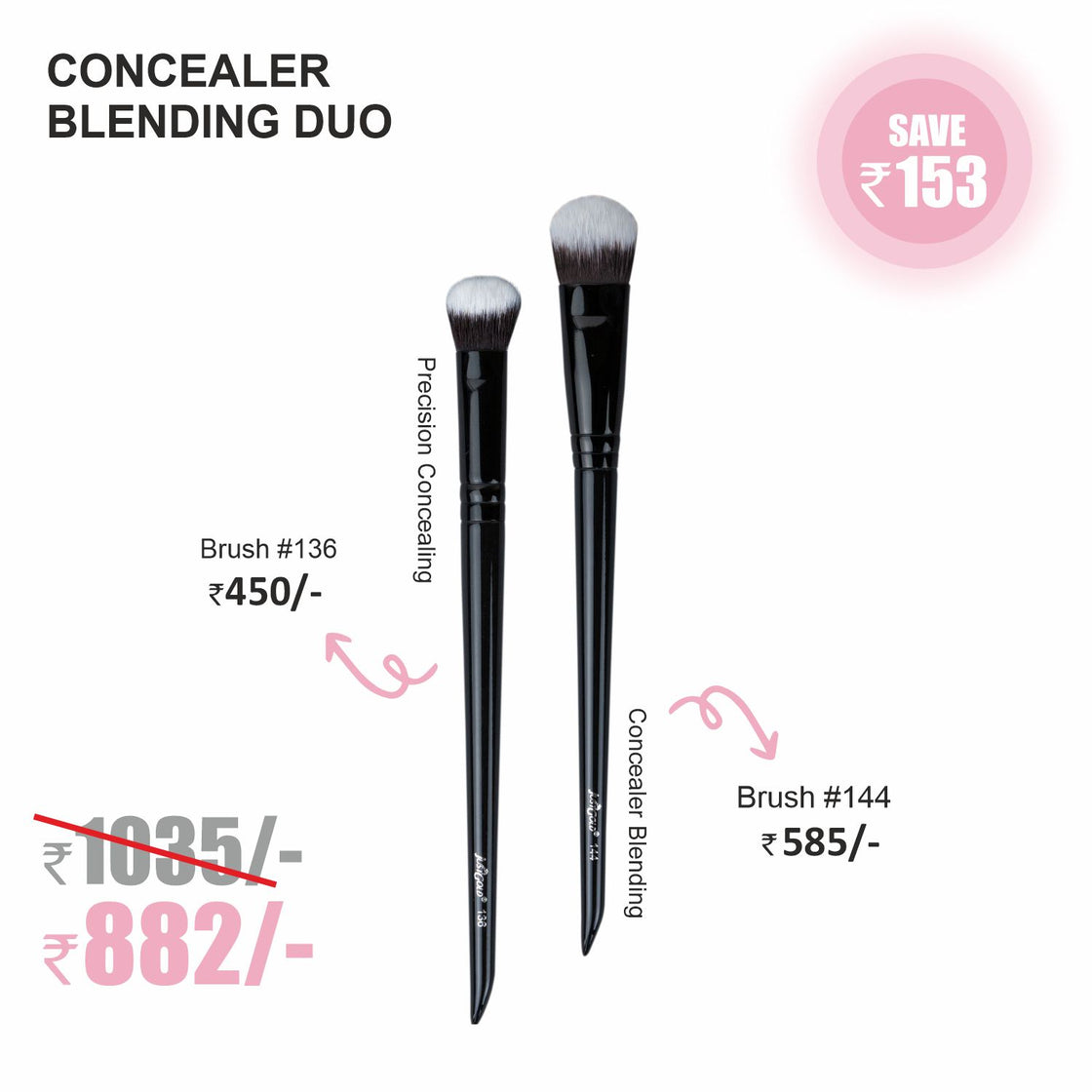 CONCEALER DUO:BRUSH#136 & #144