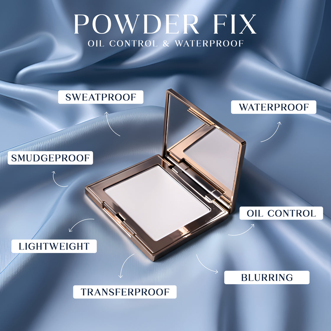 Justgold Powder Fix Oil Control & Waterproof with Squalane, Hyaluronic Acid & Jojoba Oil