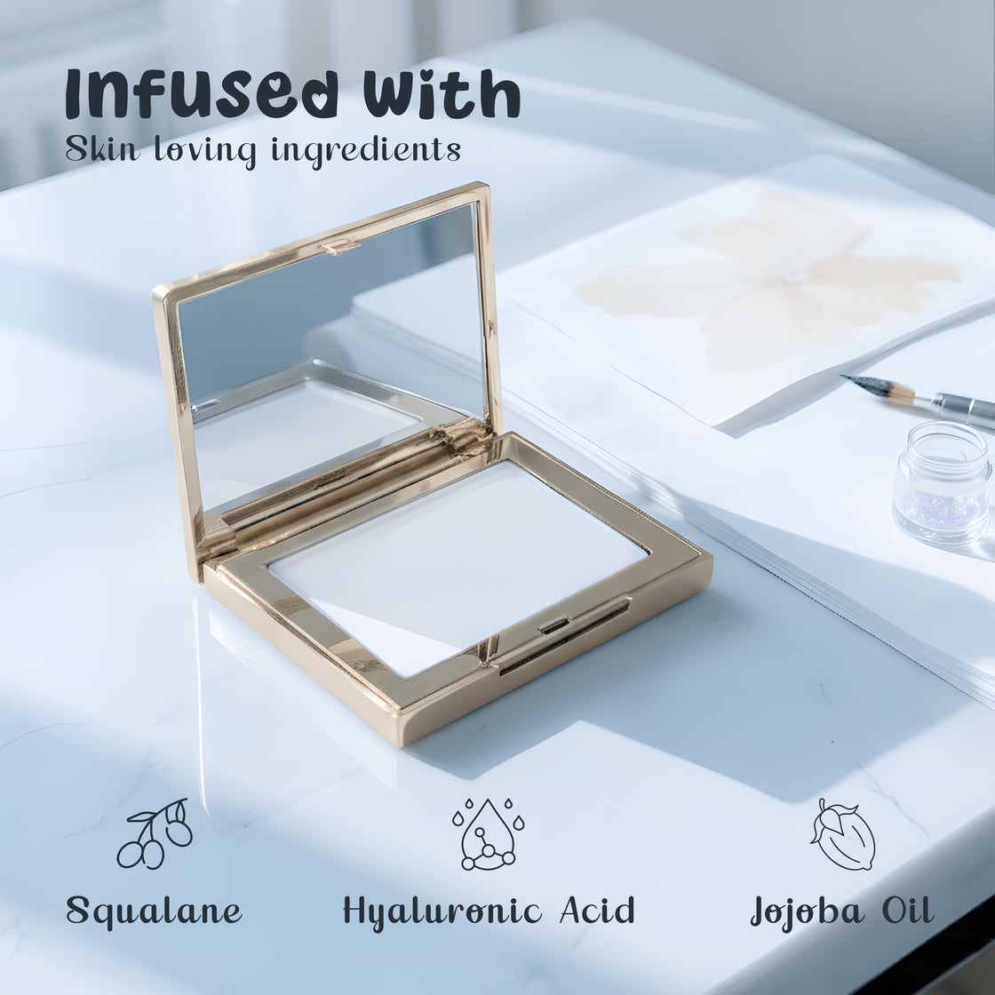 Justgold Powder Fix Oil Control & Waterproof with Squalane, Hyaluronic Acid & Jojoba Oil