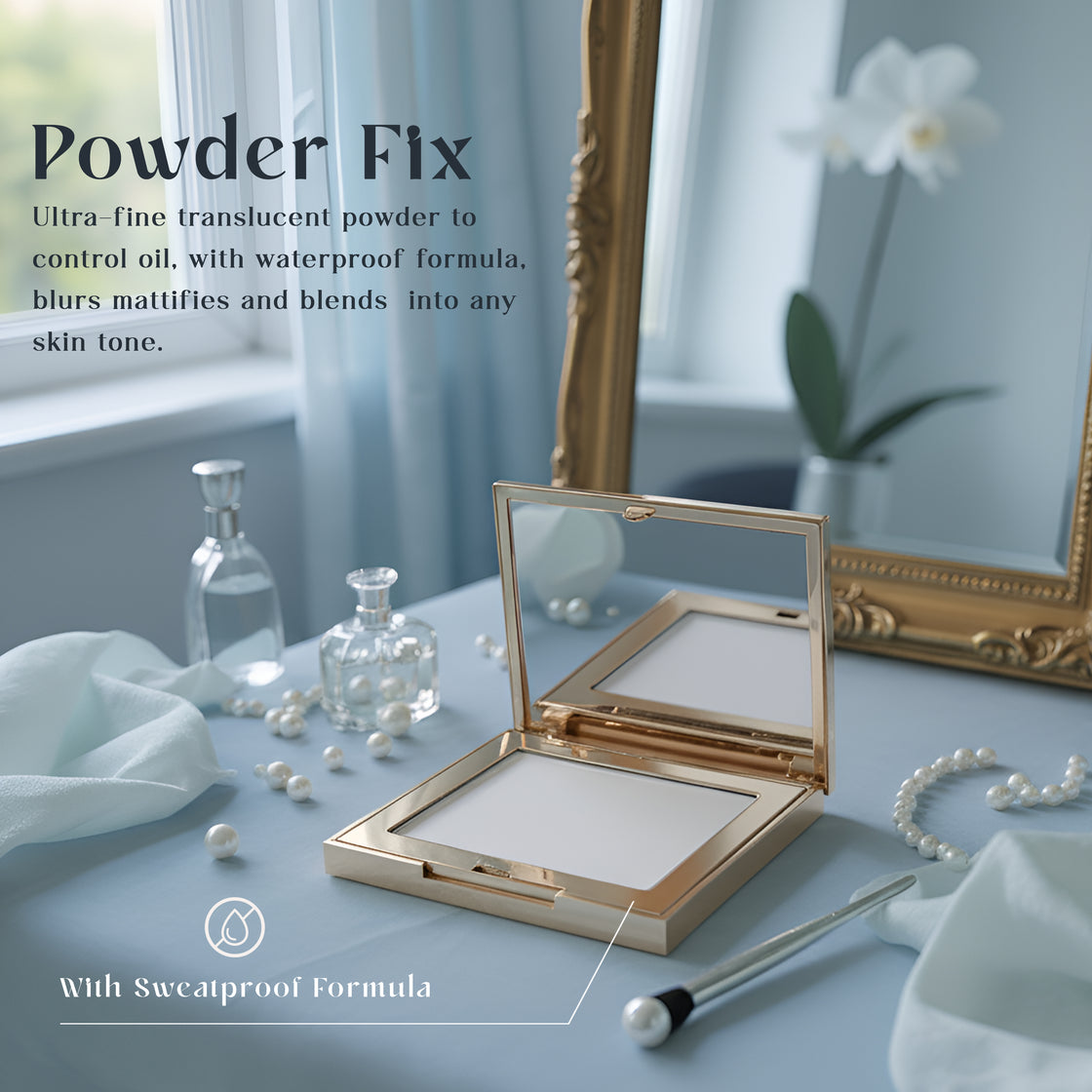 Justgold Powder Fix Oil Control & Waterproof with Squalane, Hyaluronic Acid & Jojoba Oil