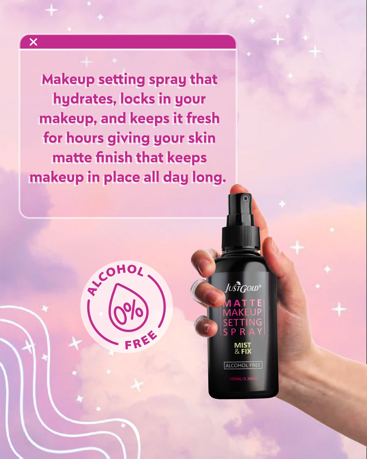 JUSTGOLD - 9366 MATTE MAKEUP SETTING SPRAY