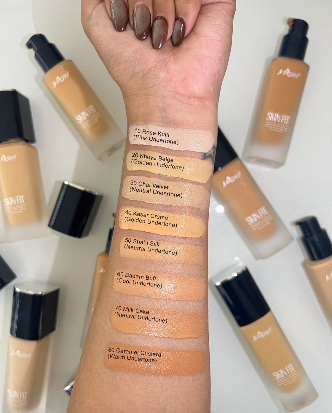 JUSTGOLD SKIN FIT IMPERMEABLE FOUNDATION TESTER