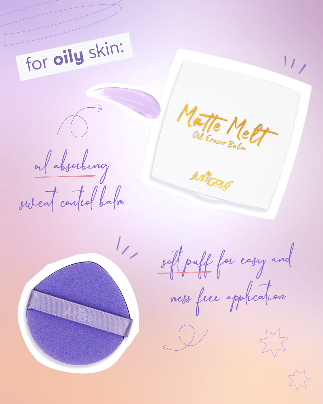 JustGold Matte Melt Oil Eraser Balm