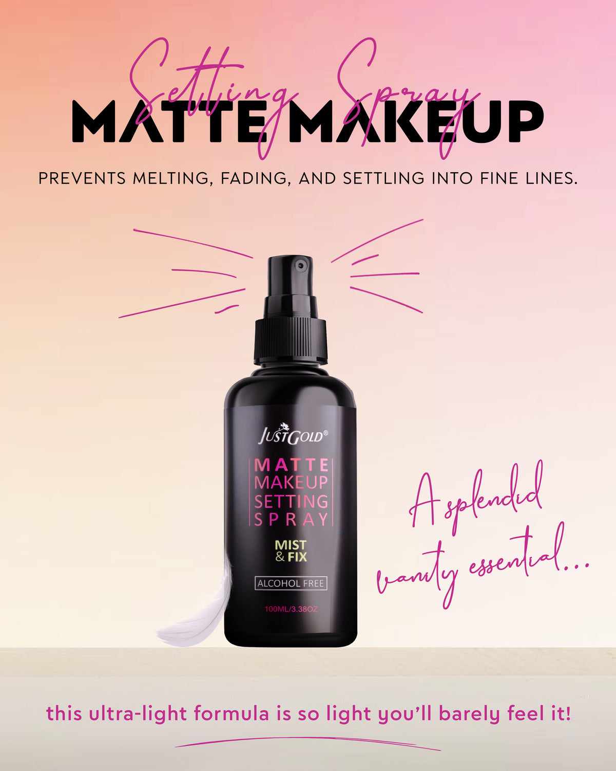 JUSTGOLD - 9366 MATTE MAKEUP SETTING SPRAY