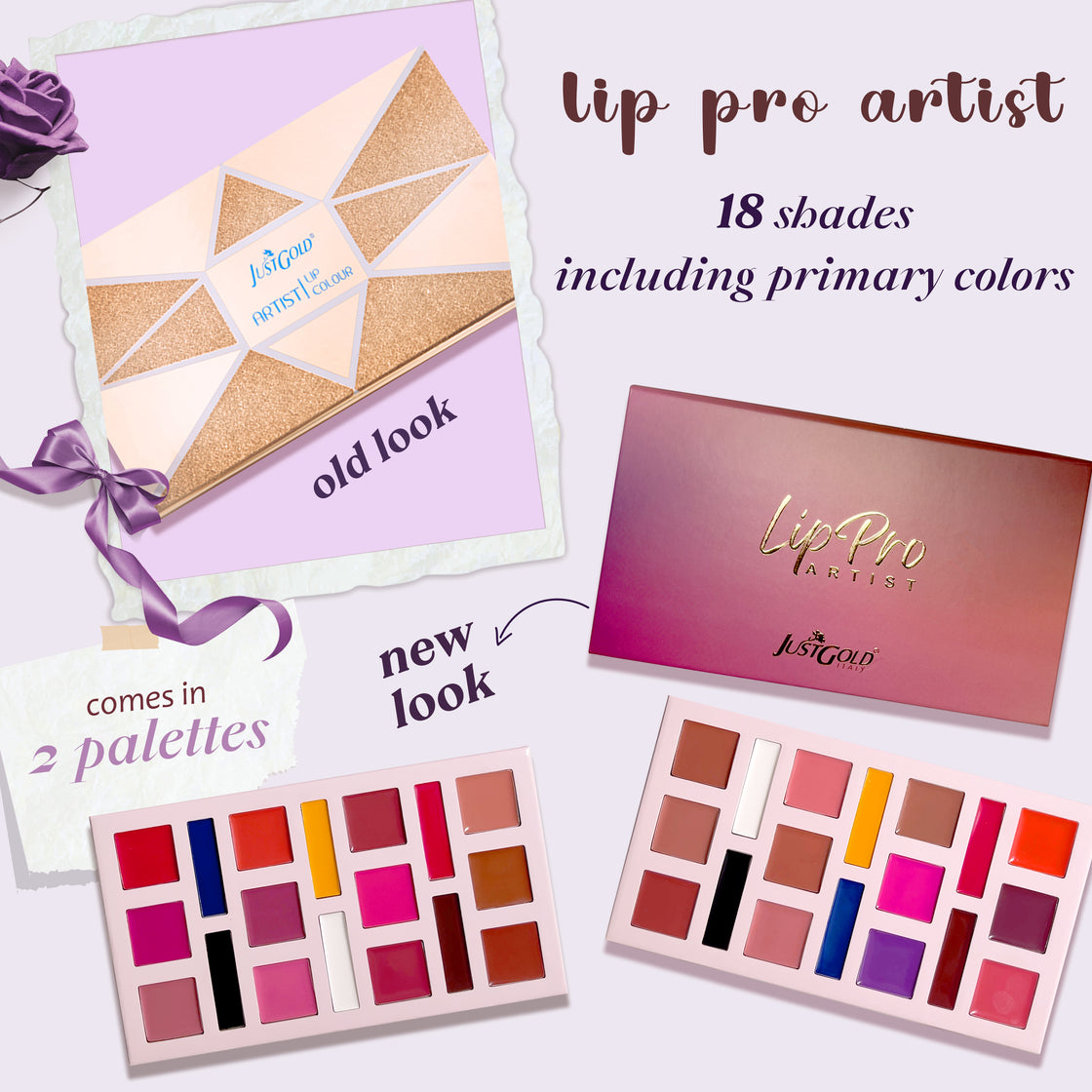 JUSTGOLD - 9389 ARTIST LIP COLOUR PALETTE