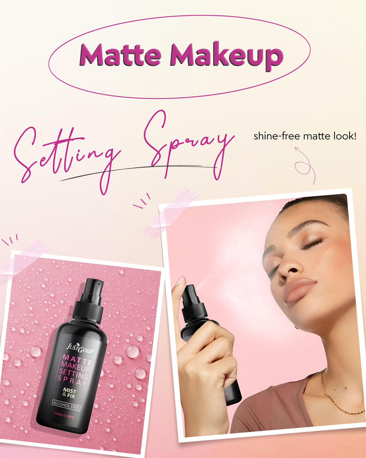 JUSTGOLD - 9366 MATTE MAKEUP SETTING SPRAY