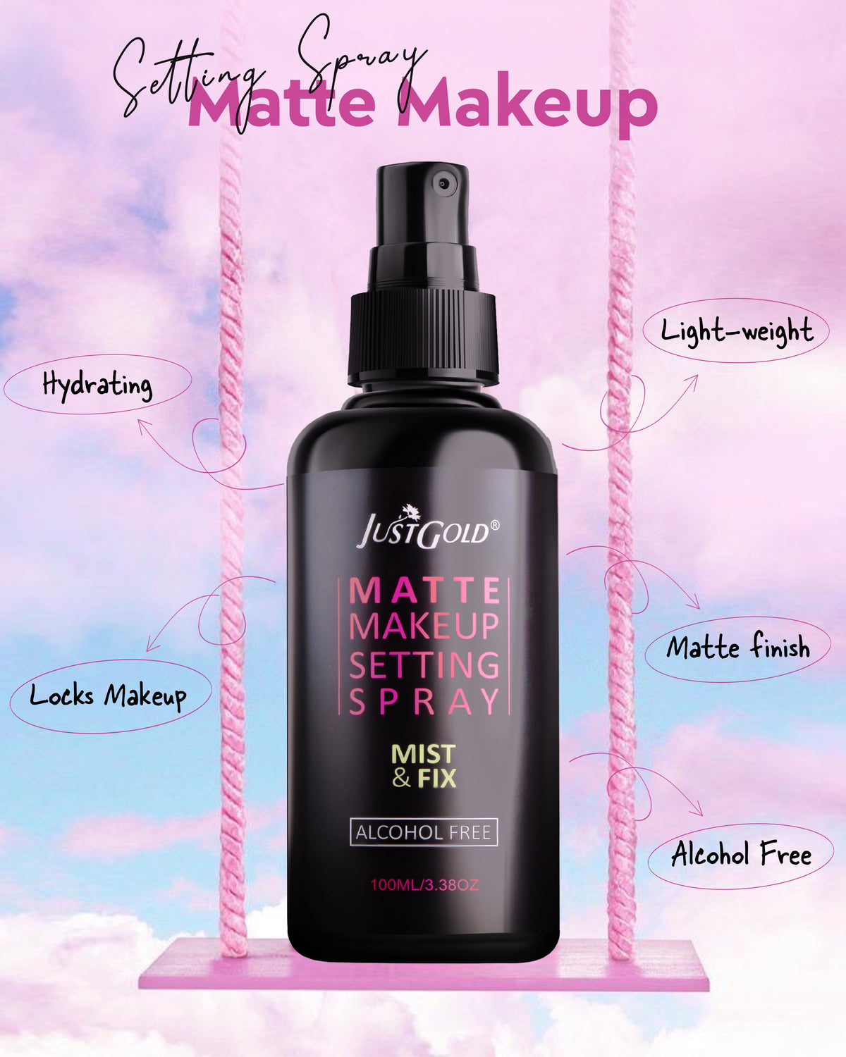 JUSTGOLD - 9366 MATTE MAKEUP SETTING SPRAY