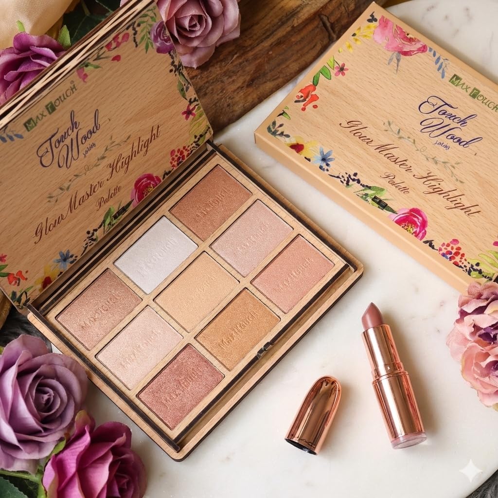 Mxtouch Touch Wood Series - #2508 Glow Master Highlighter Palette Intense Pigmented Multiple Shades in One