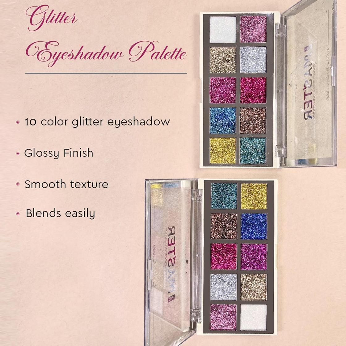 JUSTGOLD-563 MASTER PROFESSIONAL COLLECTION GLITTER EYESHADOW PALETTE
