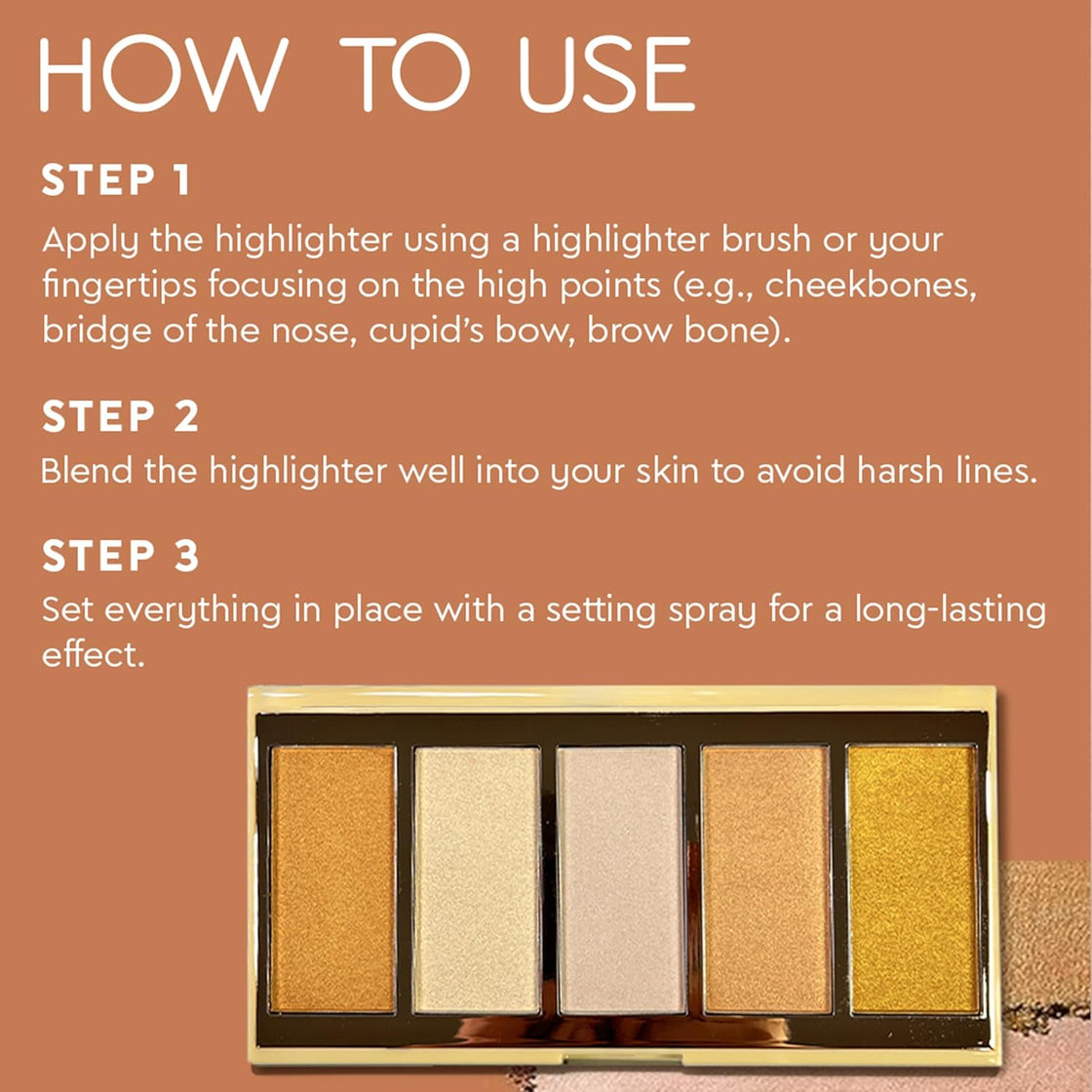Justgold Master Professional Collection Highlighter Palette - #566 Ultra Blendable and Long Lasting