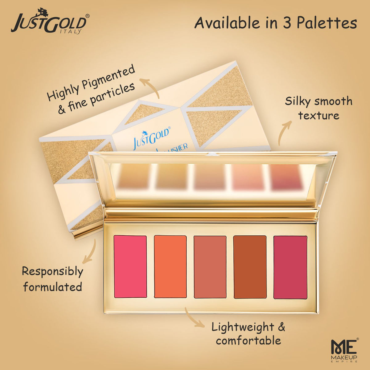 JUSTGOLD - 9388 ARTIST BLUSHER PALETTE